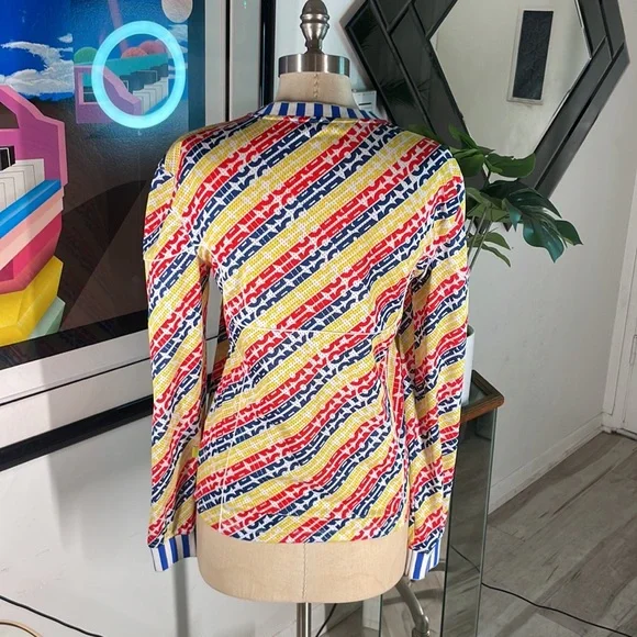 Opening ceremony long sleeve RBY Red Blue Yellow striped shirt - Picture 3 of 12